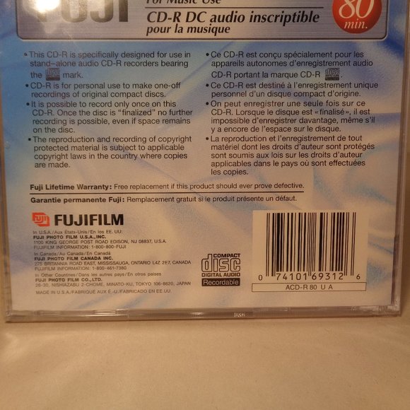 Fuji CD-R Audio / New / 80 Minutes / For Music Use / Recordable Audio CD - Picture 6 of 7